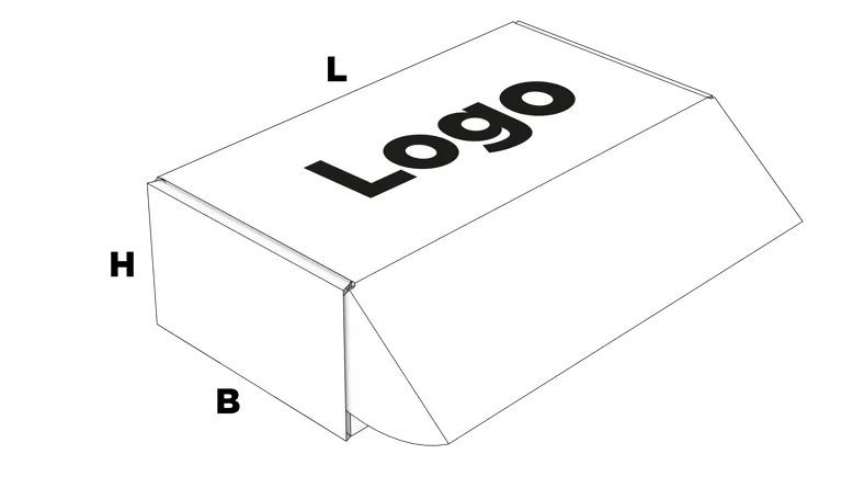 Bedrukte doos met zwart/grijs logo