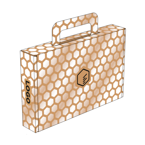 Postdoos met handvat als goodiebox, kerstpakket of relatiegeschenk | Doosopmaat.be