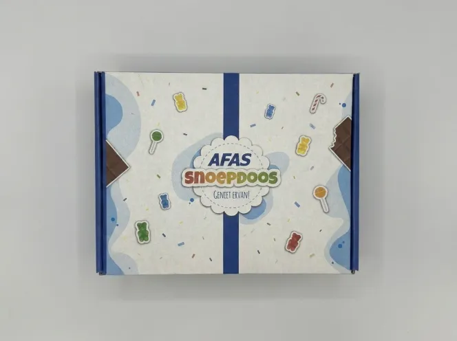 Afas snoepdoos gemaakt door Doosopmaat
